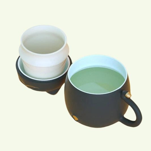 Šťastná kočka keramický čaj šálek s infuzí I roztomilý kočičí čaj hrnek víko I kávový hrnek na mléko čaj nápoj i jedinečný design domácí kancelář dárek