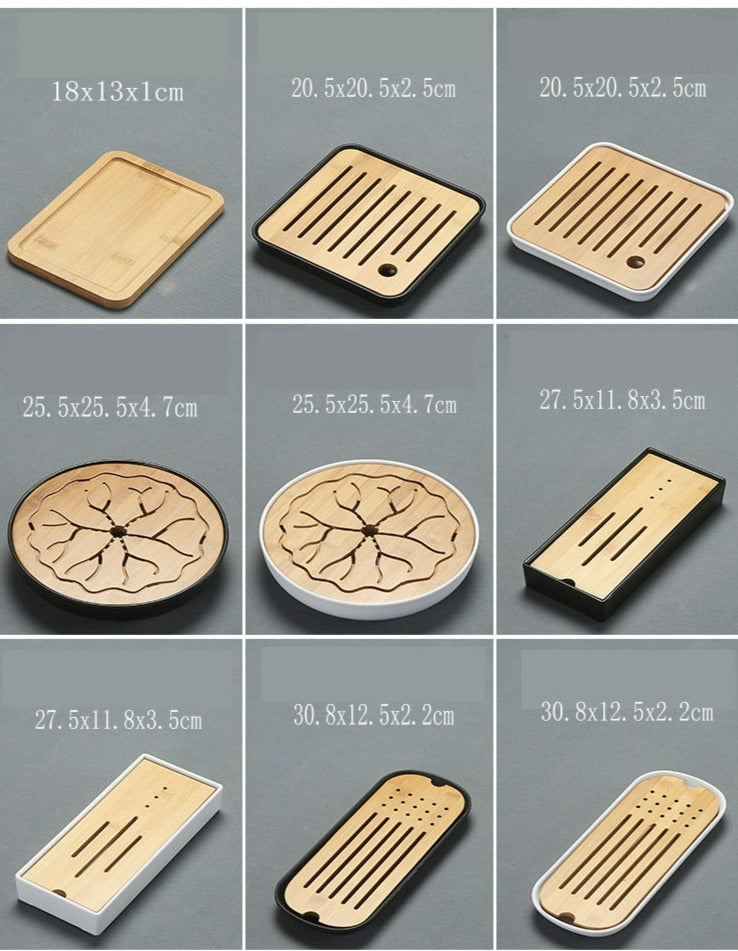 ACACUSS Bamboo tea tray square size | Tea Tray Heavy Natural Bamboo | Traditional Bamboo Wood Gongfu Tea Tray | Tea Table Tray Drainage - ACACUSS