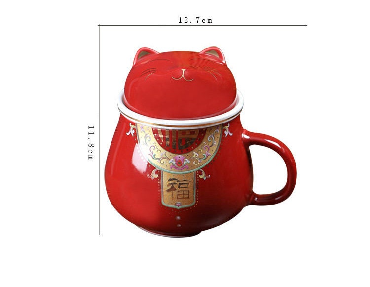 Cat mug Ceramic  I Cute Cat Tea Mug Lid