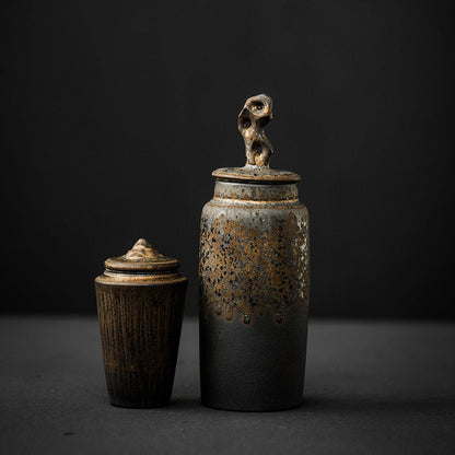 Chinese stijl steengoed handgemaakte Kanyama Tea Caddy