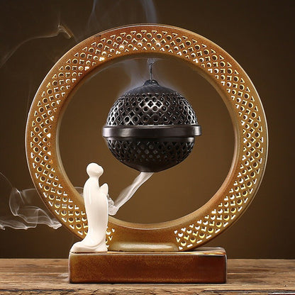 Meditation Buddha Light Creative Backflow rökelsebrännare ornament