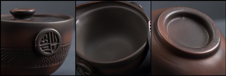 Einzigartiges Teegeschirr, violette Keramik, modisches Reise-Teeset aus Keramik, tragbar, 2 Teetassen und Teekanne
