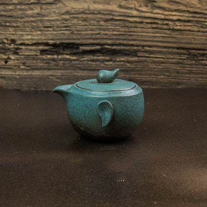 Service à thé Kung Fu avec poignée latérale en grès - Théière antique chinoise