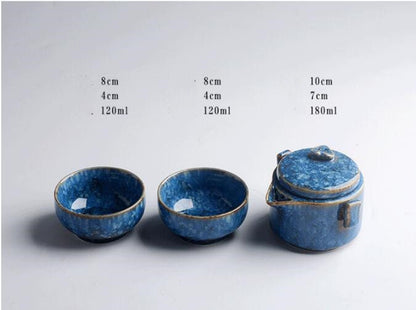 Creative One Pot and Two Cups Simple Tea Set Gift Set - Kung Fu Tea Set för resor med tepåse