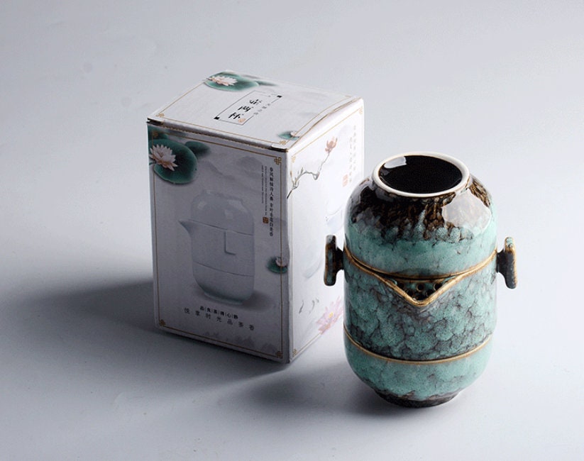 יצירתי סיר אחד ושתי כוסות סט מתנות פשוטות תה פשוט - סט תה של קונג פו לטיולים עם שקית תה