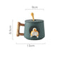 ACACUSS Dog Lovers Pottery MUG For Coffee and Tea - Ceramic Personality Cute Shiba inu Mug With lid and spoon - dog coffee mug personalized - ACACUSS