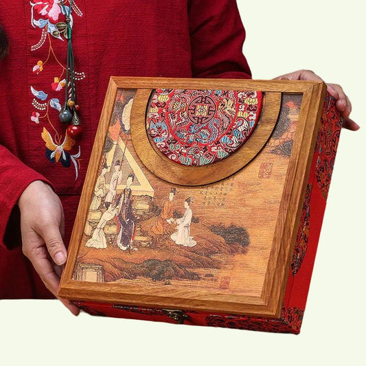 Lussuoso tea box in legno organizzatore di scatole di stoccaggio pu'er tè caddy cinese kung fu set di tè accessori per letta