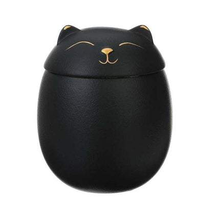 Caddy de té de cerámica lindo patrón de gato portátiles recipientes de hoja de té sellado Trave
