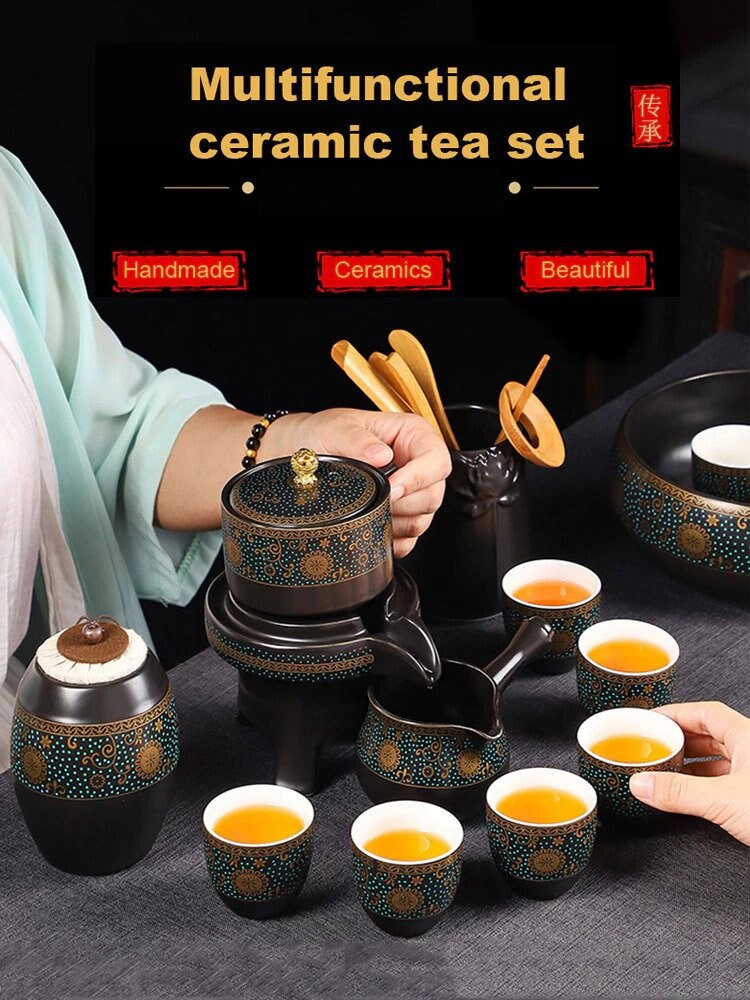 Conjunto de chá semi -automático preguiçoso conjunto inteiro