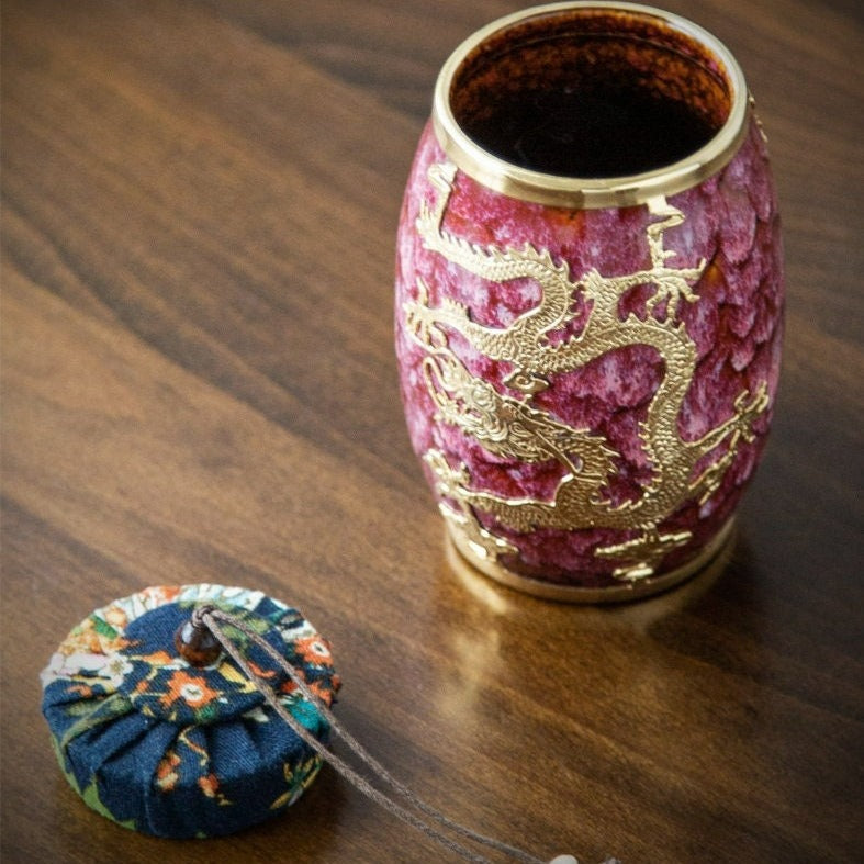 Jianzhan Gold ingelegde thee caddy verzegelde opslag koffiebus - Kung Fu Tea Set keukentank opslagtank theeset accessoires