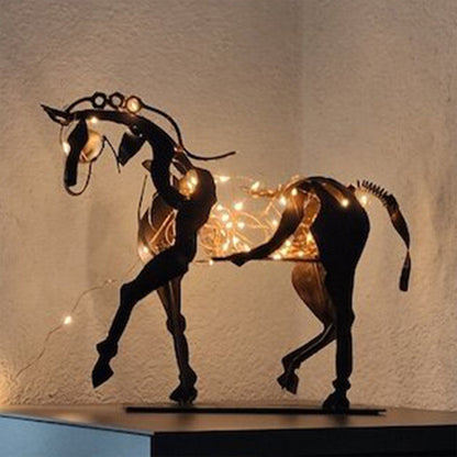 Sculpture de cheval en métal Adonis, décoration de maison, tridimensionnelle, ajourée, abstraite, Vintage, décoration de bureau, ornements de noël