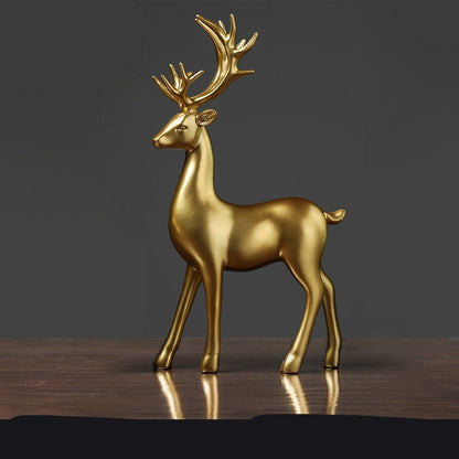 Golden Deer Animal Resin Crafts Patung Hadiah Festival Dekorasi Ruang Tamu - Golden Deer Pilihan Terbaik Untuk Dekorasi Rumah, Hadiah Menyelesaikan Housewarming
