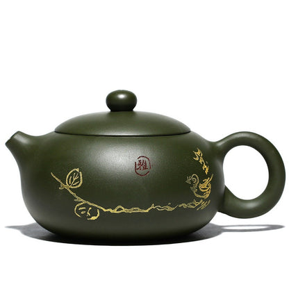 Unik yixing zisha clay teapot mentah bijih green clay semua buatan tangan