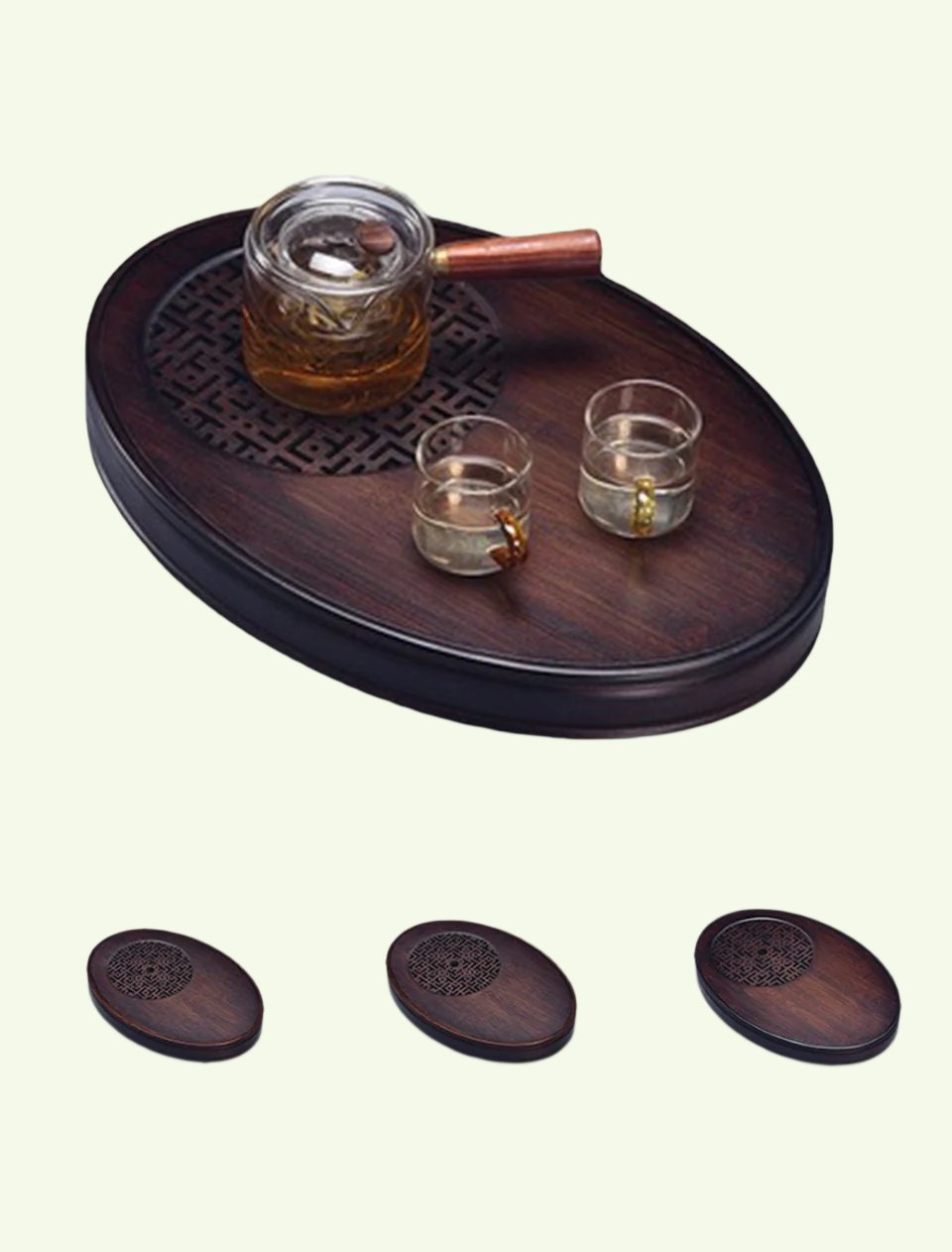 ACACUSS Tea Table Tray Drainage Tea | Drainage Bamboo tea tray square size | Tray Heavy Natural Bamboo | Gong Fu Serving Trays Accessories - ACACUSS