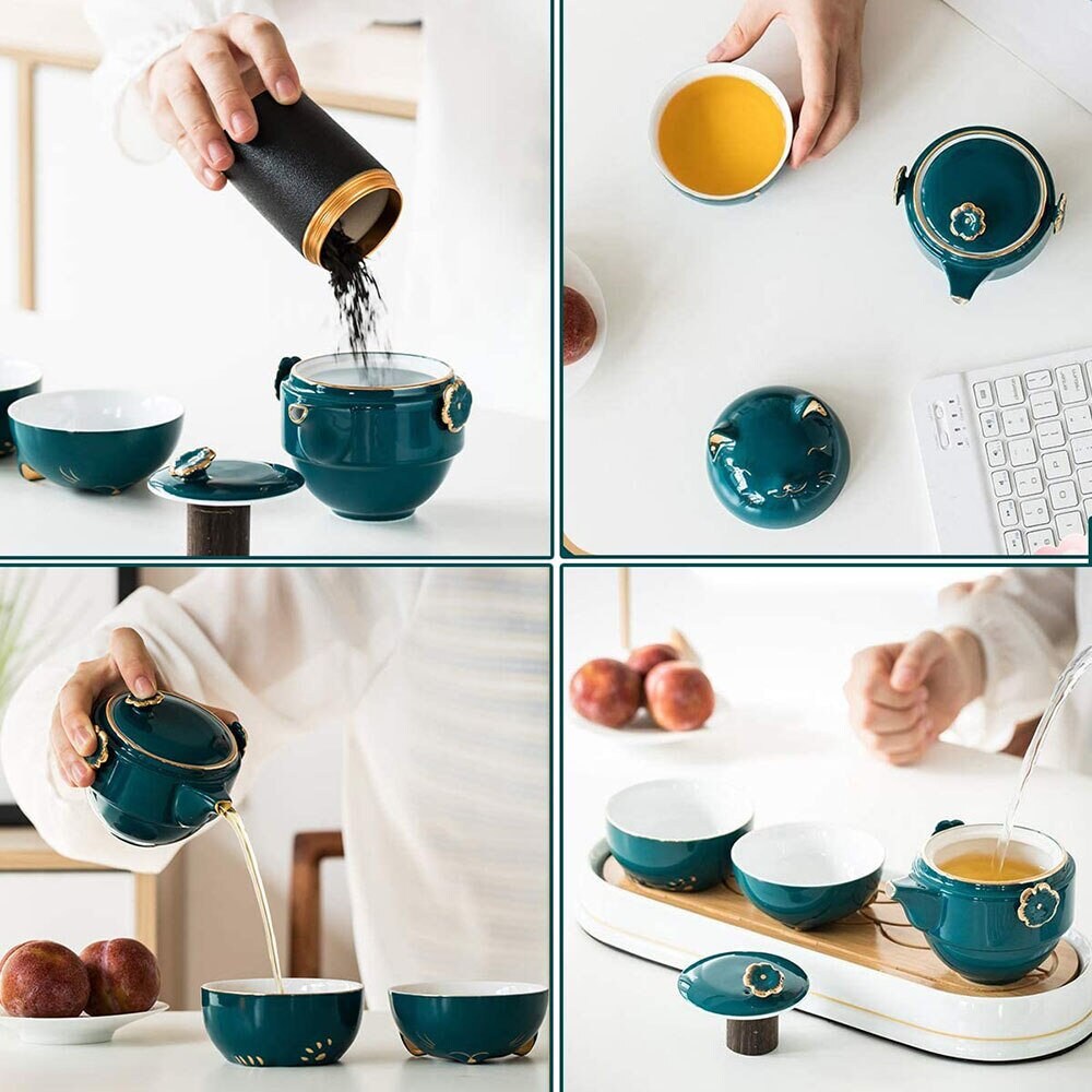 Keramik-Lucky-Cat-Kuai-Ke-Tasse – Porzellan-Teetasse mit Sieb, Filter und Deckel, tragbares Tee-/Kaffeetassen-Set für Büro, Reisen, Teegeschirr