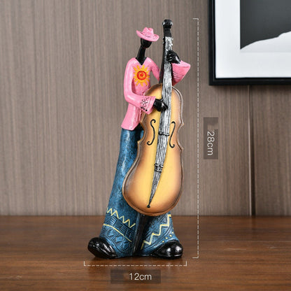 Rock Band Music Art Character Model Statue Creative Living Room Decoration Wine Cabinet Ornaments Figurine Resin Craft Supplies