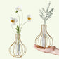 Modern Iron Golden Glass Vase Metal Wire Decorative Glass Tube Vase/Flower Vase Pot/Unique Handmade Home Decor/Living Room Office Table Vase - ACACUSS