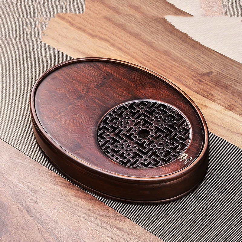 ACACUSS Tea Table Tray Drainage Tea | Drainage Bamboo tea tray square size | Tray Heavy Natural Bamboo | Gong Fu Serving Trays Accessories - ACACUSS