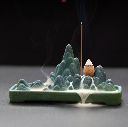 Ceramic Backflow incense burner for cones and sticks