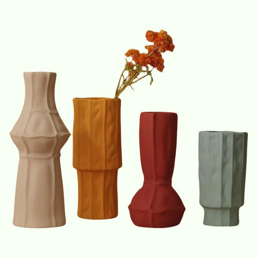 Moderne minimalistiske dekorative ornamenter stue blomsterarrangement - Midt århundre moderne dekor vaser - bord midtpunkt husoppvarming gave