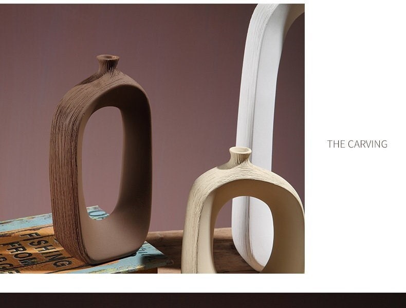 Modern Minimalist Mid Century Modern Decor Vases - Table Centerpiece Housewarming Gift