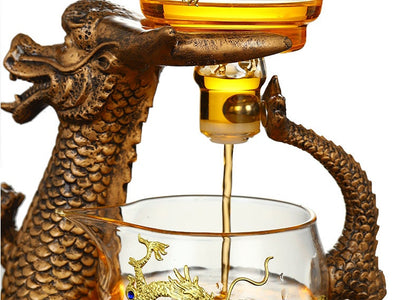 Conjunto de panela de chá de dragão oriental