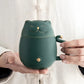 ACACUSS Lucky Cat Ceramic Tea Cup with Infuser I Cute Cat Tea Mug Lid I Coffee Mug Milk Tea Cups Drinkware I Unique Design Home office Gift - ACACUSS
