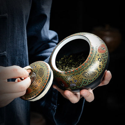 Керамический герметичный домашний хранение чай ретро простые 1000 мл чай