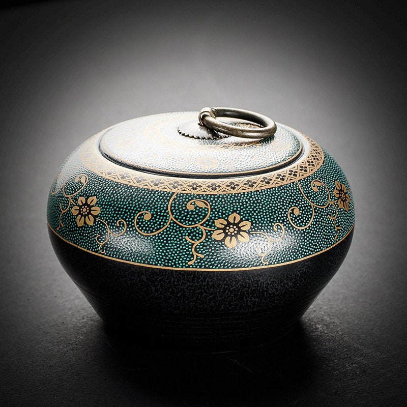 Tè da tè a casa sepolto in ceramica retrò semplice caddy da tè da 1000 ml