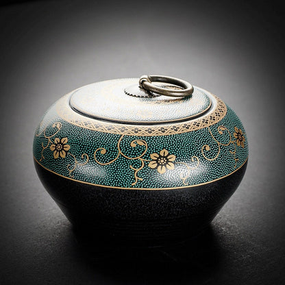 Tè da tè a casa sepolto in ceramica retrò semplice caddy da tè da 1000 ml