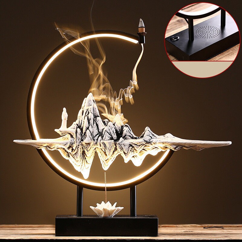 Buddha Decoration Ceramic Burner Handmade Hanging Indoor Incense Backflow - acacuss