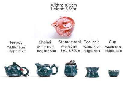 Service à thé de voyage portable en céramique