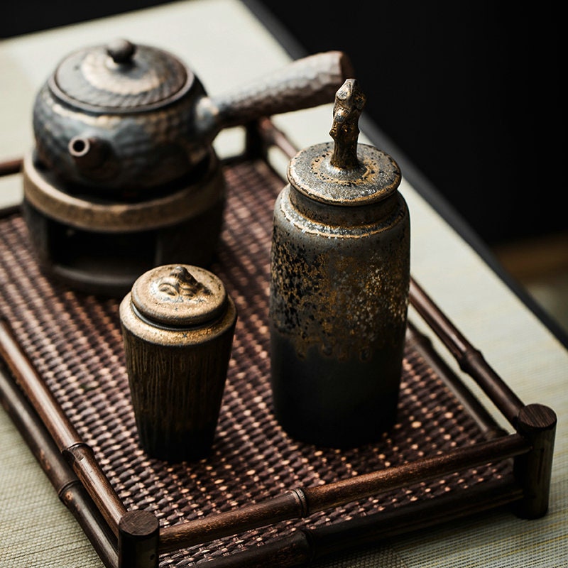Chinese stijl steengoed handgemaakte Kanyama Tea Caddy