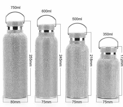 Diamond Vacuum Labu - Portabel Berlian Imon Berlian Double Layer Stainless Steel Water Botol Outdoor Sports Travel Metal Thermos