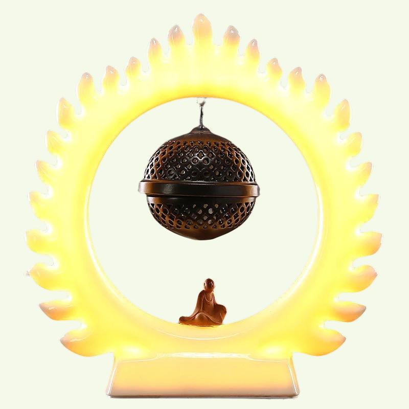 Meditation Buddha Light Creative Backflow rökelsebrännare ornament