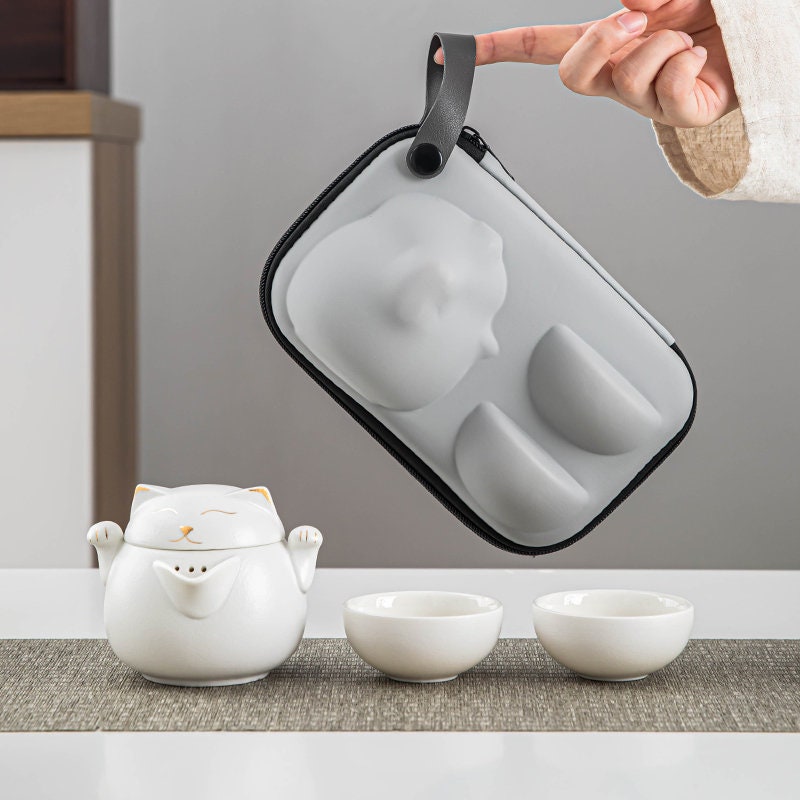 Service à thé portable avec tasse LUCKY CAT