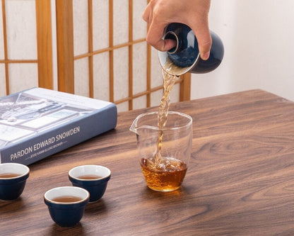 Cerâmica Portátil Kung Fu Copa Kuai Ke Conjunto de chá - Viagem para o bule ao ar livre com xícaras de chá - Viaje Gaiwan Tea Set com xícaras e caneca