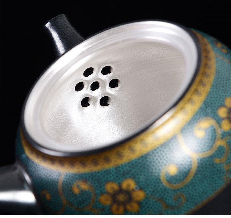 Neuheit Kyusu Einzigartige Teekanne aus Sterlingsilber S999 Innenwand I Japanische Teekanne mit Teesieb