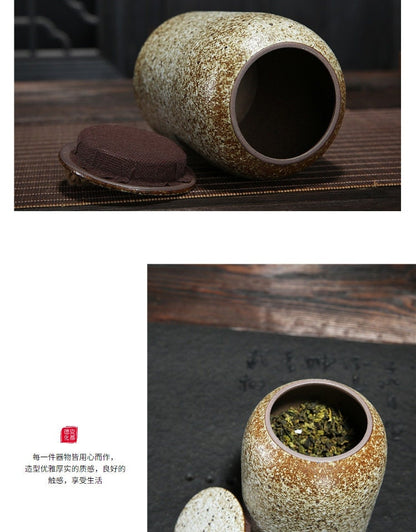 Acacuss Japon Seramik Çay Konteyner kutuları kutu | Retro Stoneware | Seramik Hava geçirmez Pot Gong Fu | Şeker Can | Çay töreni aksesuarları