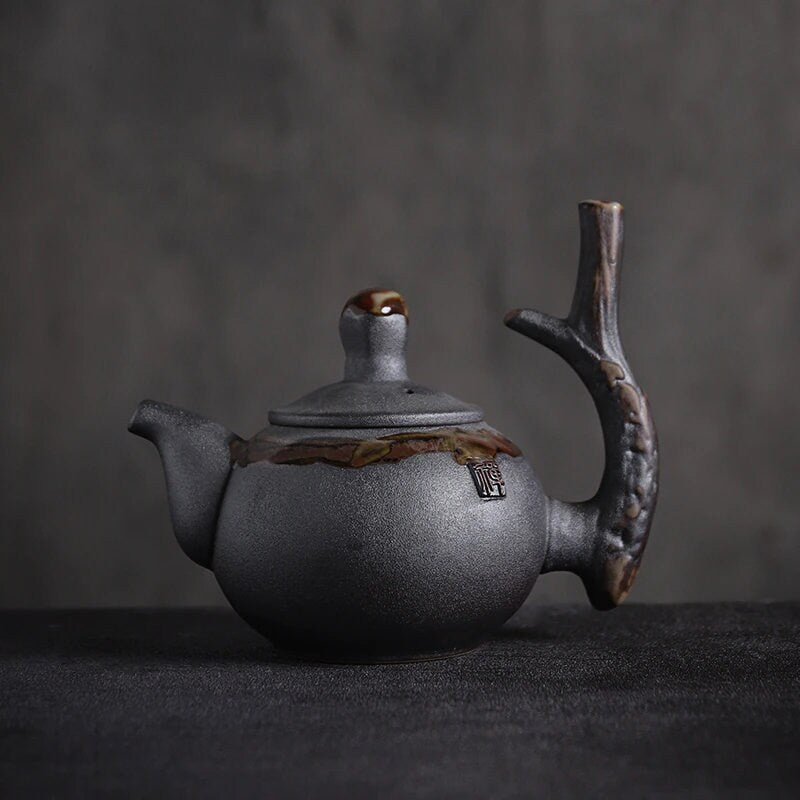 إبريق شاي من السيراميك مصنوع يدويًا إبريق شاي صيني 240 مللي-أباريق شاي من السيراميك غلاية شاي جذع براد شاي صيني تقليدي