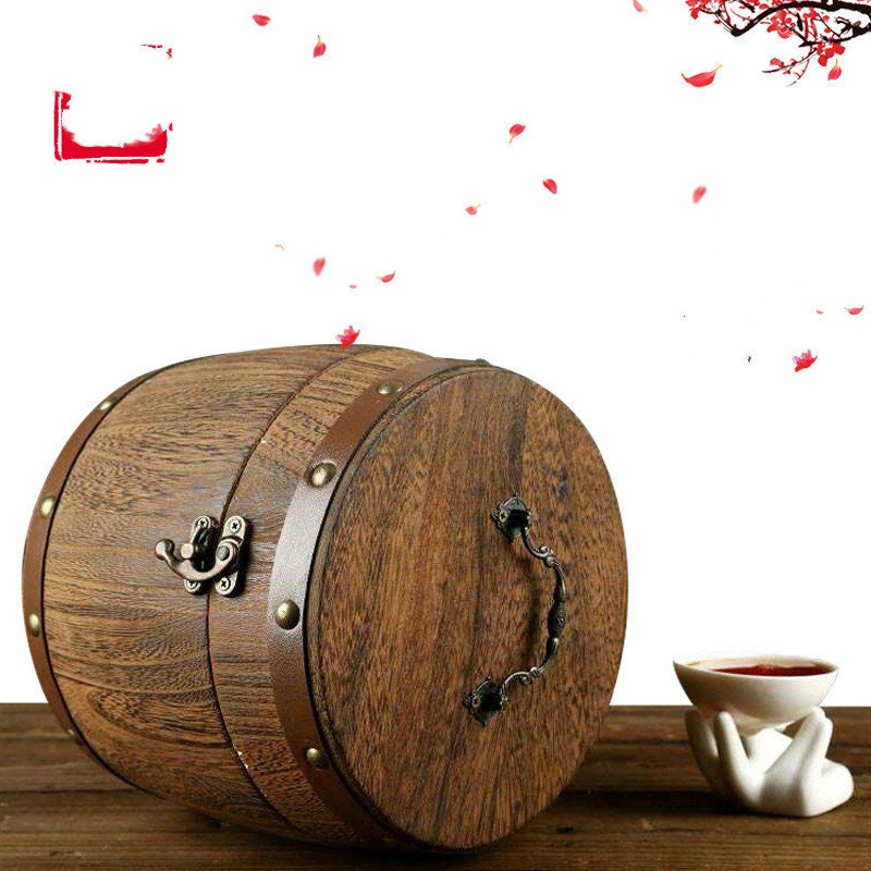 Latas de té de madera exquisita portátiles de hebilla portátiles Barreles de té enlatados de carbón | Ceramic Airtight Pot Gong Fu | Candy Can | Accesorios de té