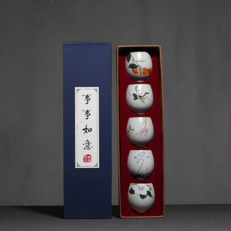 Ceramic Kung Fu Tea Cup Gift Box Tea Set Master Cup - acacuss