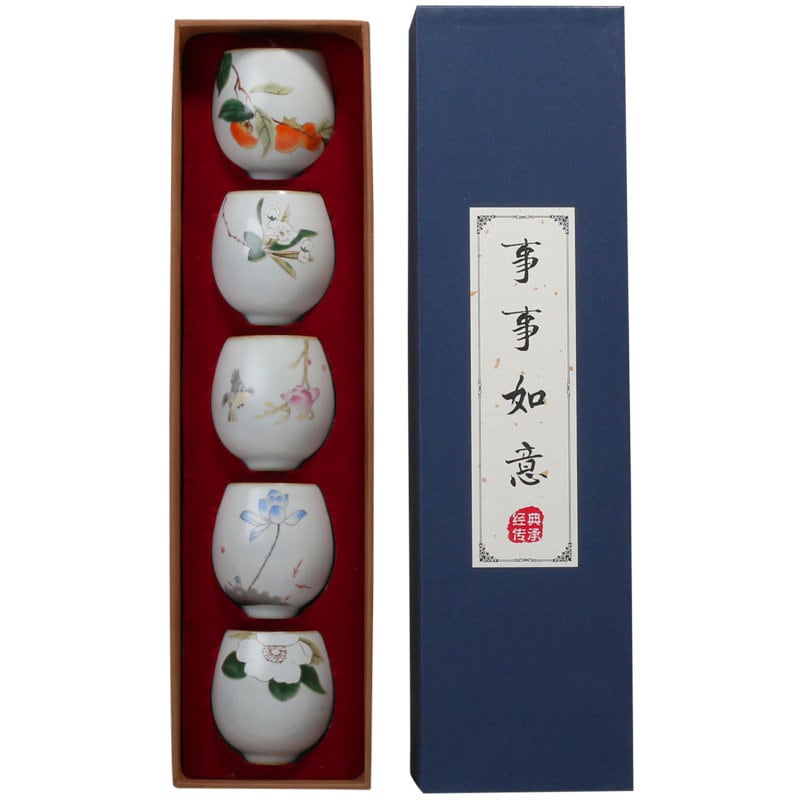 Ceramic Kung Fu Tea Cup Gift Box Tea Set Master Cup - acacuss