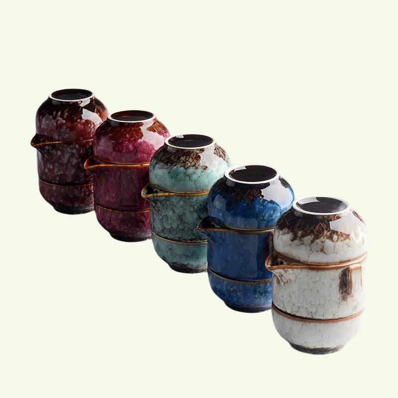 Creative One Pot и две чашки Simple Tea Set Set - Кунг -фу чай для путешествий с чайным пакетом