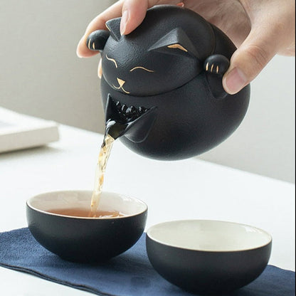 Portable LUCKY CAT mug Tea Set