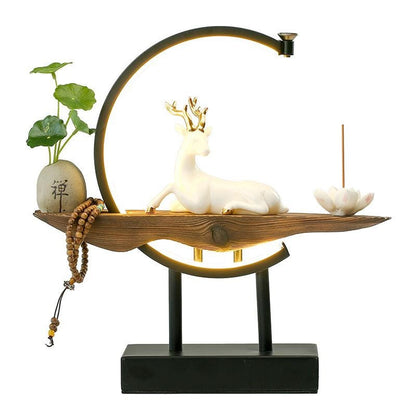 Cone de incenso de refluxo de cascata e suporte de bastão Burner Ladies Buda Decoração Home Elk - Flor de Cerâmica do queimador