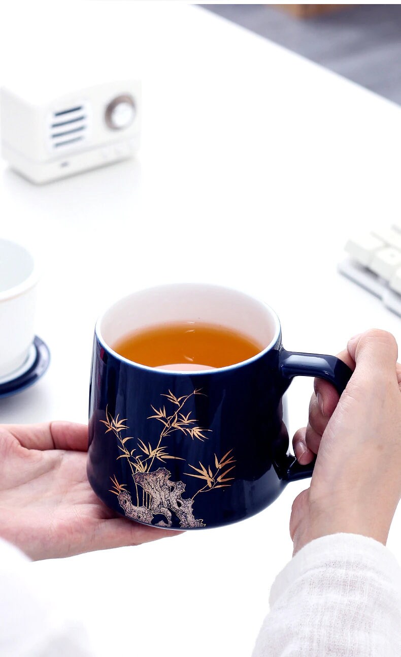 Keramische grote thee- en koffiekopje