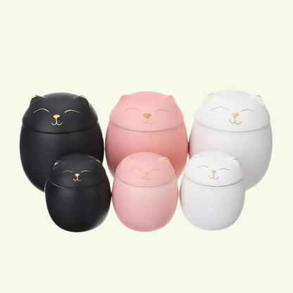 Keramik-Teedose mit süßem Katzenmuster, tragbar, versiegelt, für Teeblätter