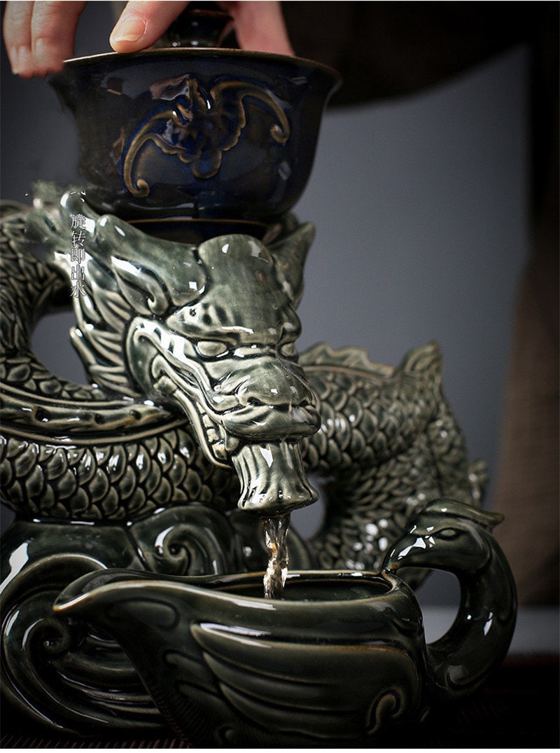 Oriental Dragon Teapot | Kinesisk vintage tesæt | Antik tesæt til voksne