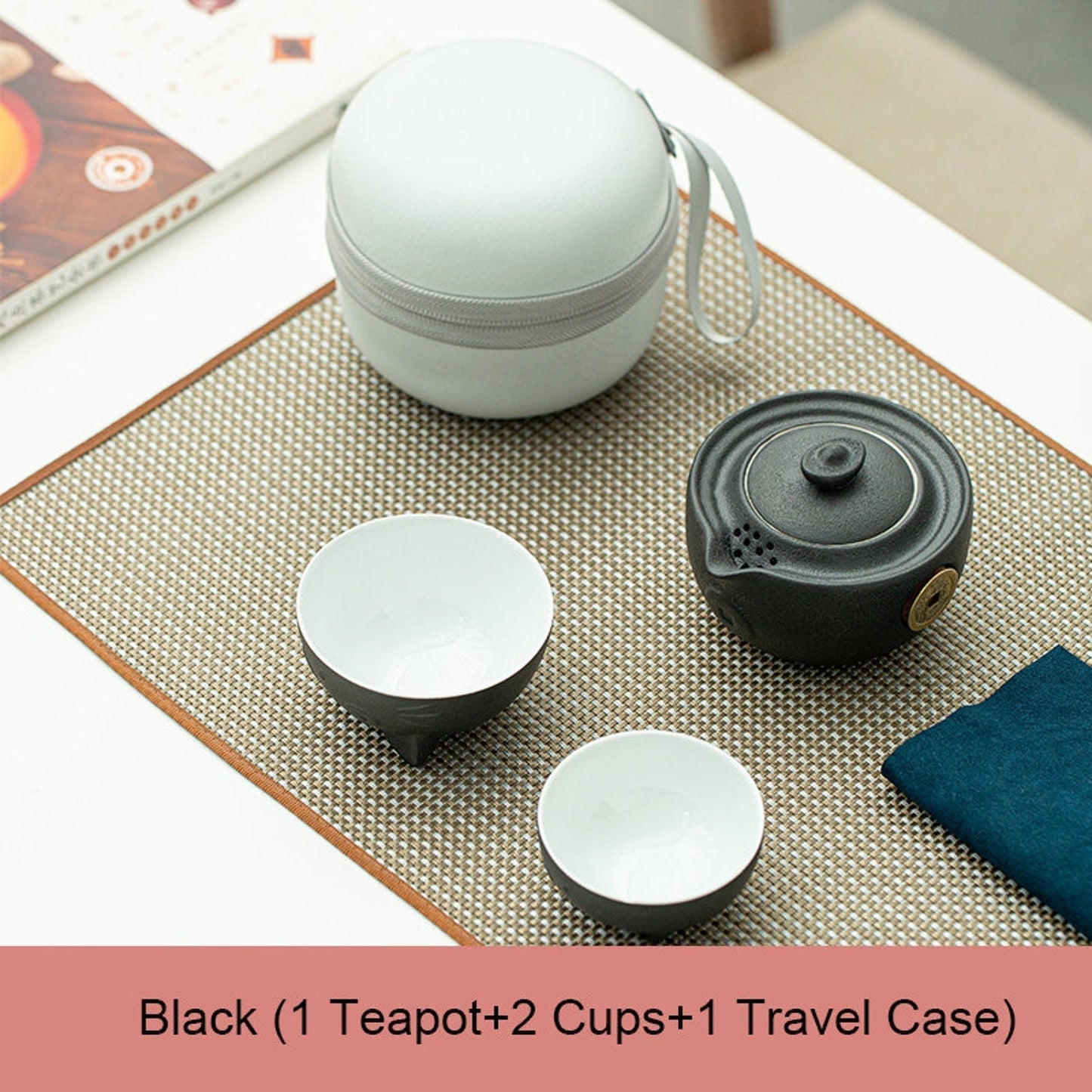 Cute mug cat lovers gift mug Ceramic Teapot with 2 Cups -  Cute Cat Travel Tea Sets - Portable Gaiwan Cup